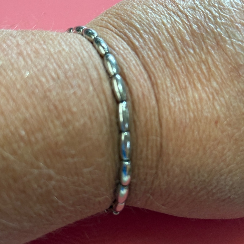 Sleek Silver Beaded Bracelet - Picture 2 of 5